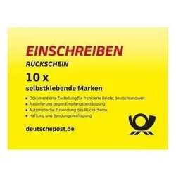 Soennecken, Formular, Briefmarke Einschreiben/Rückschein national 10St.