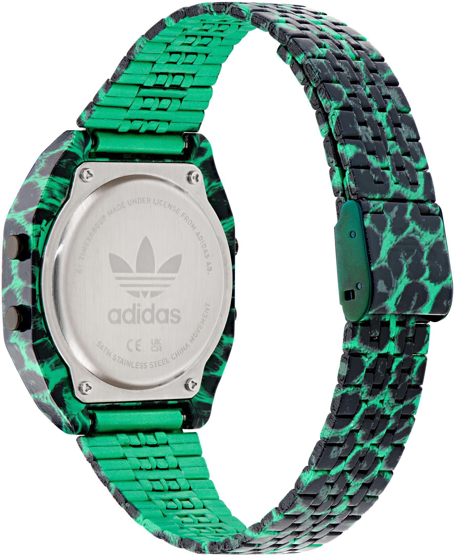 Digitaluhr ADIDAS ORIGINALS "Digital Two", grün, Armbanduhren, Herren, Digitaluhr, Quarzuhr, Armbanduhr, Damenuhr, Herrenuhr, Edelstahlarmband, digital