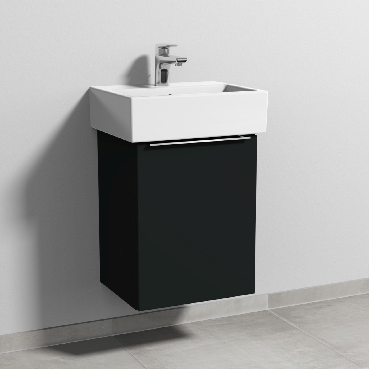 Sanipa 3way Waschtischunterbau zu Duravit Vero Air Waschtisch mit 1 Tür, Vulkan-Matt UP4301V