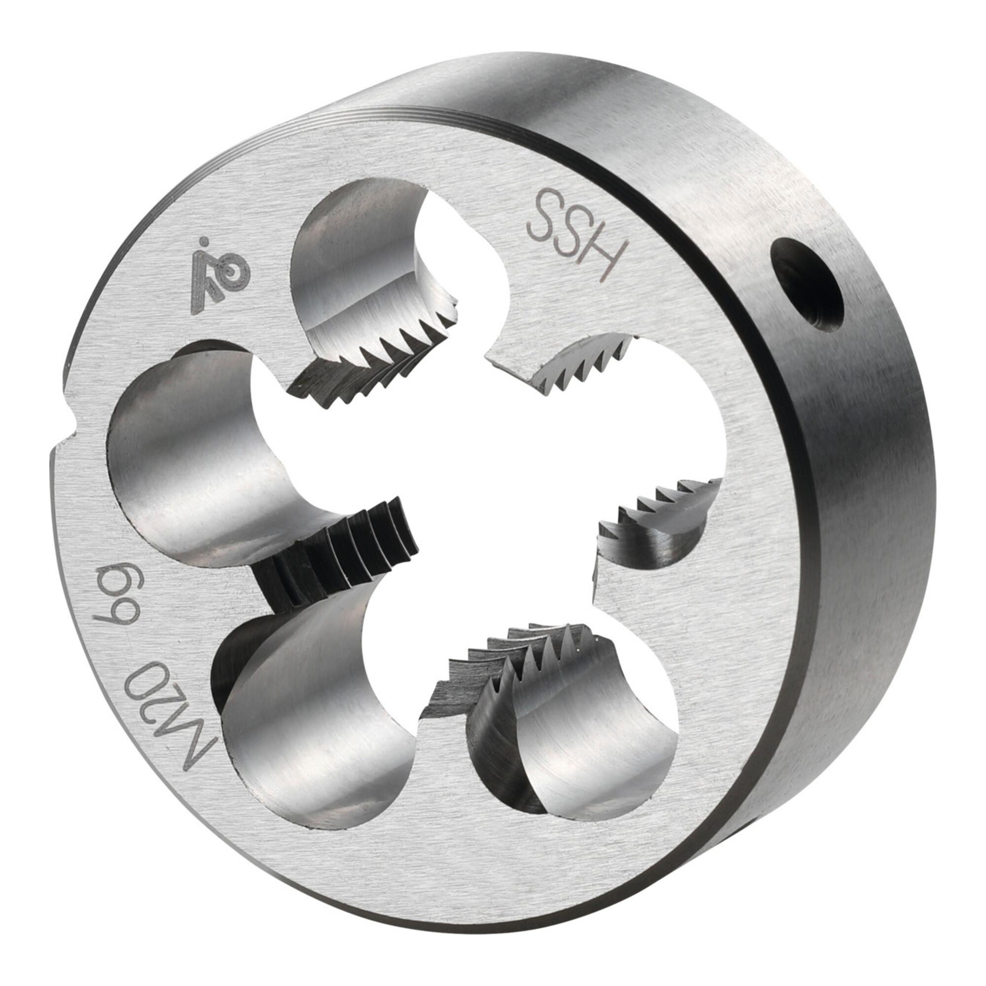 Holex Schneideisen 6g M20 aus Schnellarbeitsstahl mit metrischem Regelgewinde M20x2,5 und Außendurchmesser Ø55mm für Gewindeschneiden von Stangen/Bolzen, 140330 M20)