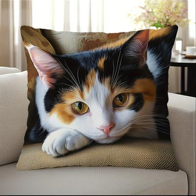 Perfect Picks Market Cute Cartoon Cat Pillow Cover For Sofa Decor Cozy Cat Lover Cushion Case 3