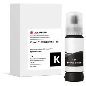 AgfaPhoto kompatibel für Epson 114, C13T07B140, Foto schwarz, 70ml, 2300 Seiten,  Tinte