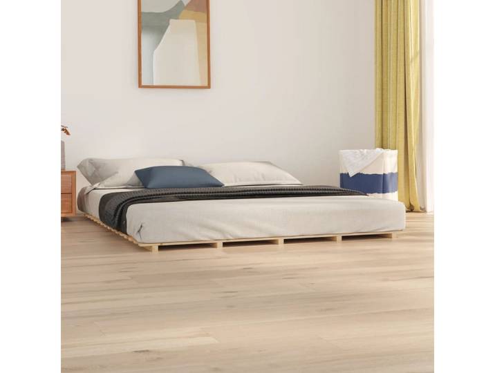 furnicato Bettgestell Massivholz Kiefernholz 200x160x5 cm Naturfarben (1-tlg)