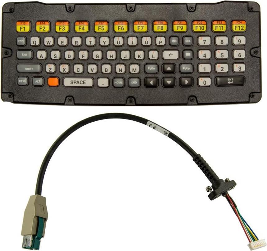 Zebra KYBD-QW-VC80-S-1, Volle Größe (100%), Kabelgebunden, USB, QWERTY, Schwarz, Gelb