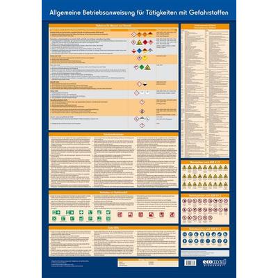 Wandtafel Allgemeine Betriebsanweisung für Tätigkeiten mit Gefahrstoffen, Poster von Ecomed-Storck GmbH, Ecomed-Storck, 978-3-609-67876-4