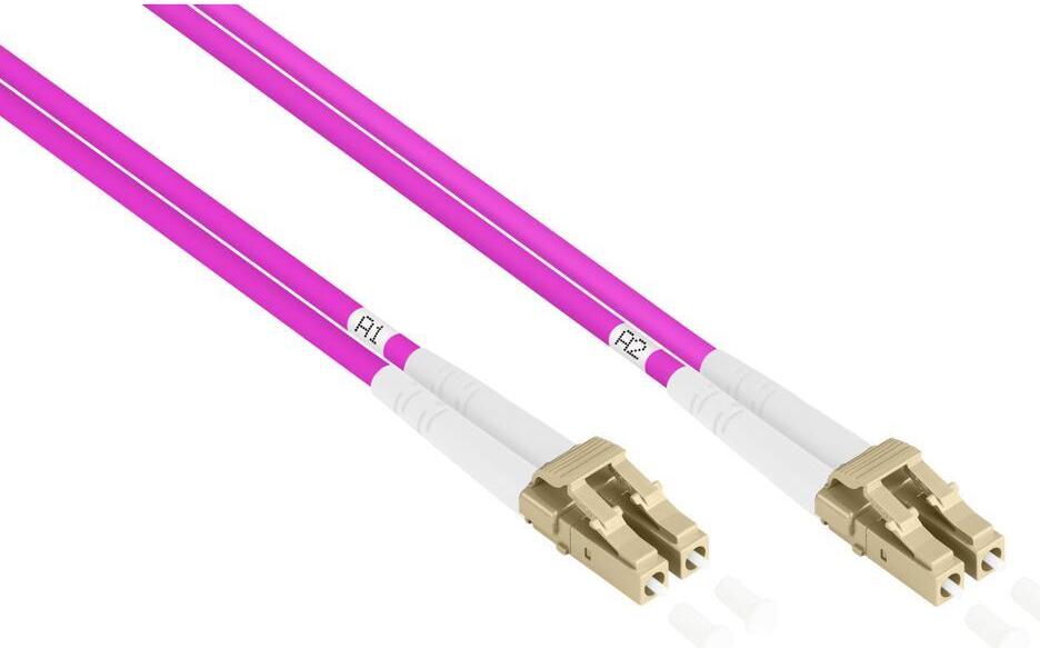 LWL Duplex OM4 Patchkabel Panzer, 50m, LC/LC, Multimode, Stahlarmiert