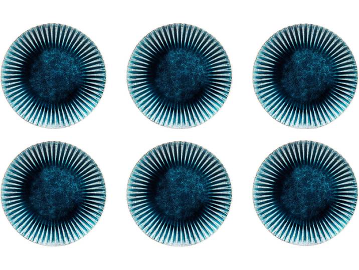 Teller KARE DESIGN Azur , blau, H:2,5cm Ø:20,7cm, Steingut, Speiseteller, Teller, verschiedene Größen, aus Steingut