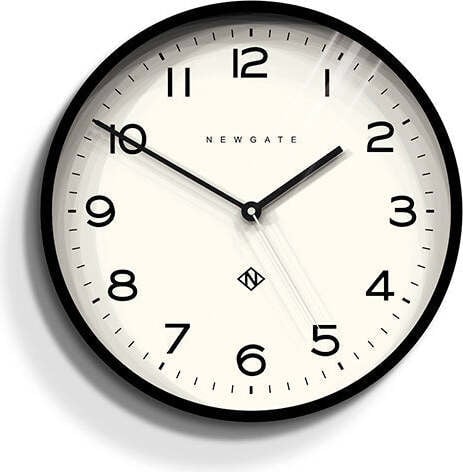 Newgate Number Three Echo Wandklok - Zwart/Wit - Diameter: 37,5 cm