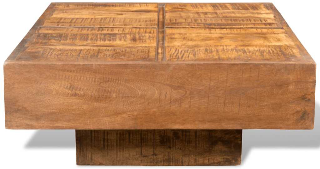 vidaXL Table basse carrée Marron Bois massif de manguier