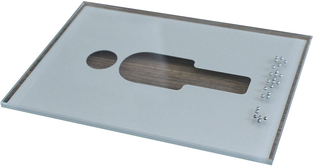 Türschild Piktogramm WC, Braille, HxB 148 x 105 mm, Herren kaiserkraft