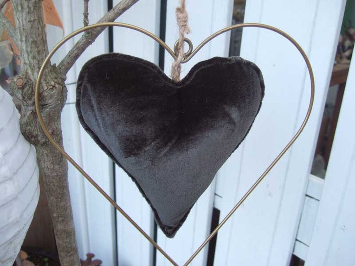 Countryfield Velvet Heart Decoratie voor op tafel