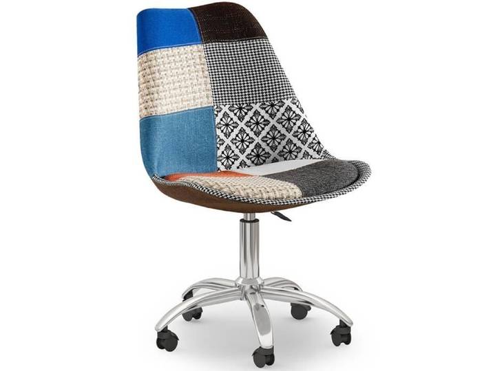 Chaise de Bureau Pivotante - Tissu Patchwork - Pixi Multicolore