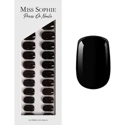 MISS SOPHIE Press On Nails Black Velvet Short Square