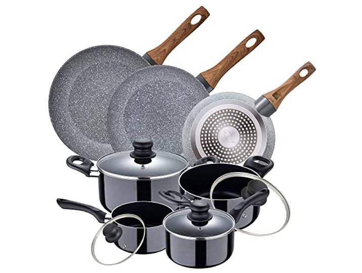 8-teiliges Kochset + Pfannenset (22,26,28 cm) San Ignacio.