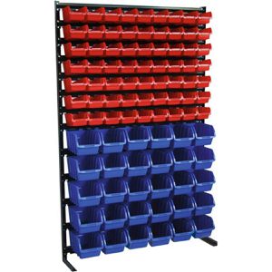 ADB Kleinteilemagazin 85250, aus Metall, Wandmontage, 111 x 165 x 93cm, 93 Sichtlagerkästen, 63 Stück