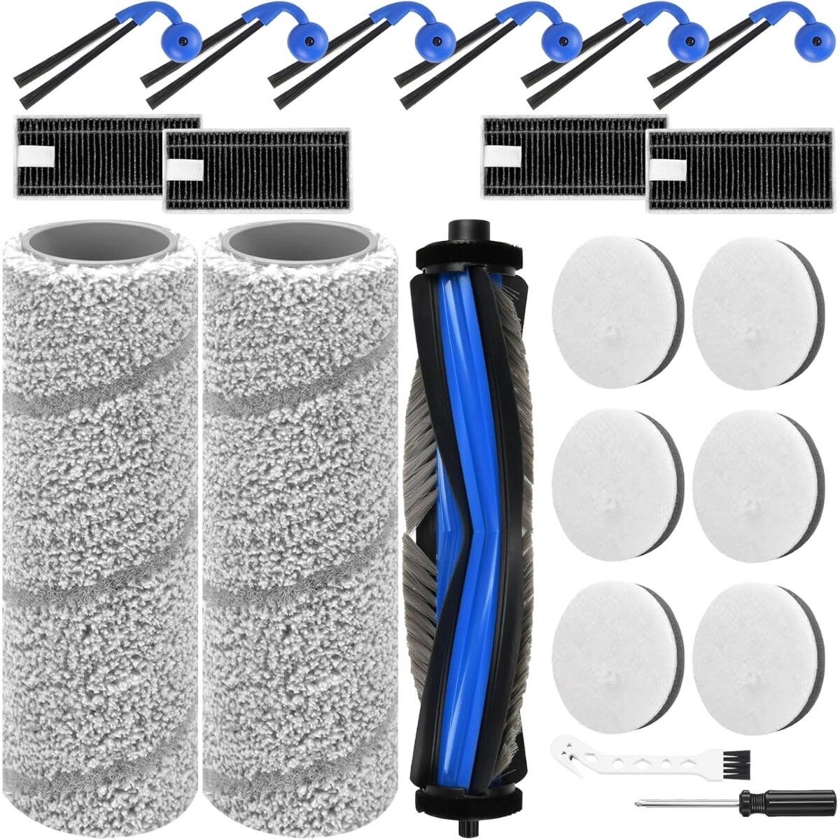 INF Ersatzteil-Kit für Saugroboter, kompatibel mit ECOVACS Deebot X11 OmniCyclone – 21-teiliges Pure Realm Set mit Hauptbürste,