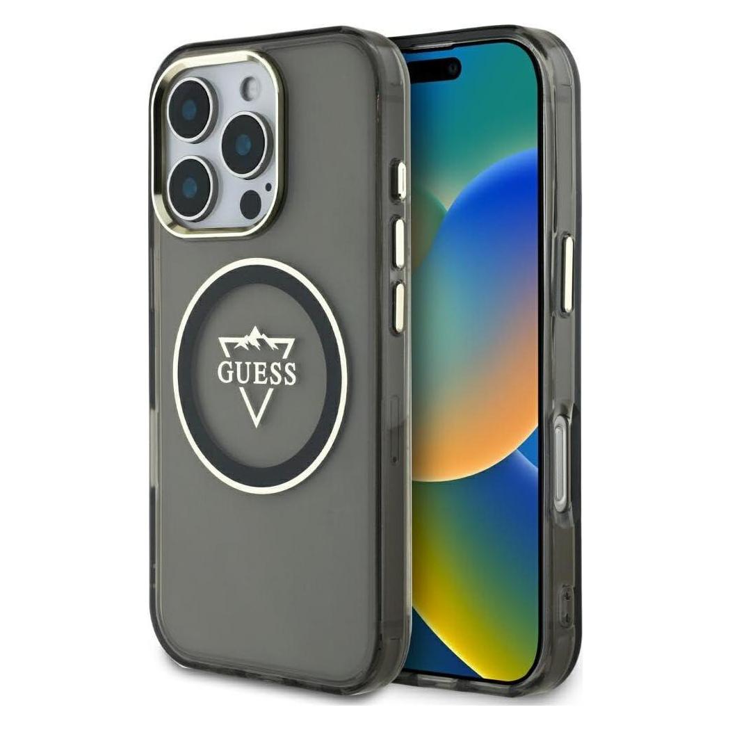 Guess Hardcase MagSafe IML Metal Mountain Logo Case for iPhone 16 Pro 6,3" Black (Apple iPhone 16 Pro) (GUE004416-0)