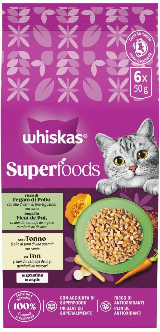 Whiskas Superfood Busta Multipack 6x50G ASSORTITO