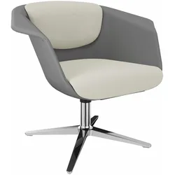 Sedus sweetspot Loungesessel - Era Forecast mittelgrau (CSE11) / Era Futurist creme (CSE01) / Verchromt (110)