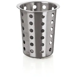 18x Besteckköcher Ø 11,5 cm, Edelstahl, prfortiert