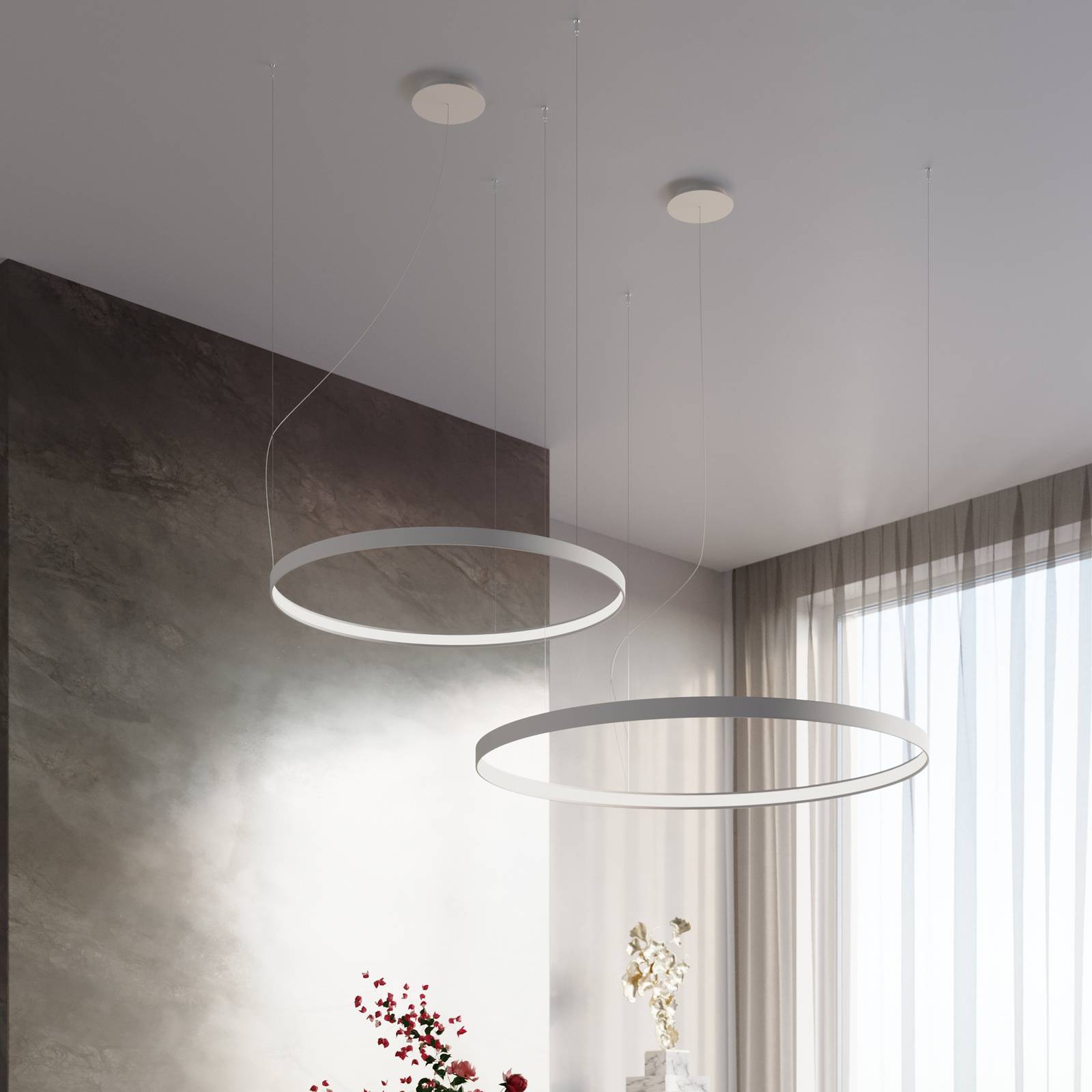 Hängelampe Rio SOLLUX LIGHTING, weiß / opal, für Wohn- / Esszimmer, Aluminium, Modern