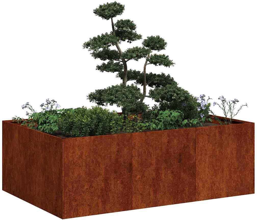 vidaXL Jardinière rouillé 120x80x40 cm acier inoxydable