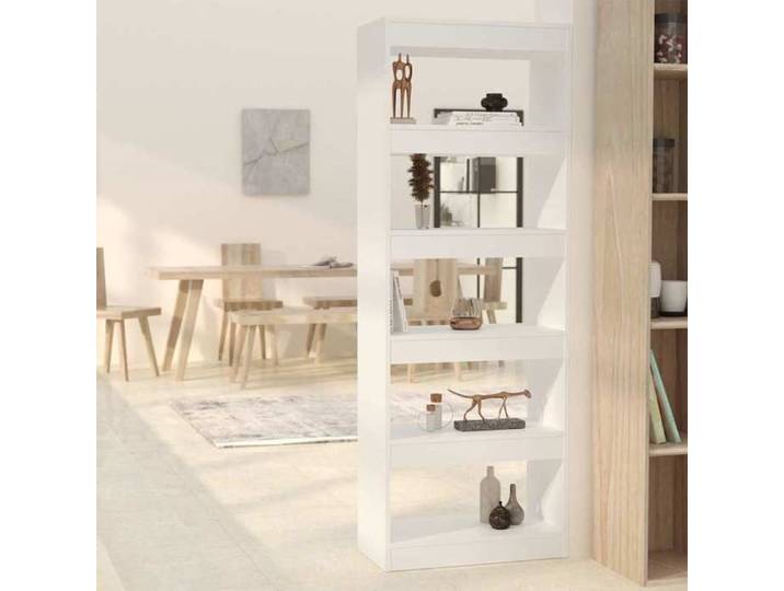 Bibliothèque séparatrice de pièce coloris blanc en bois d'ingénierie séparation de salon