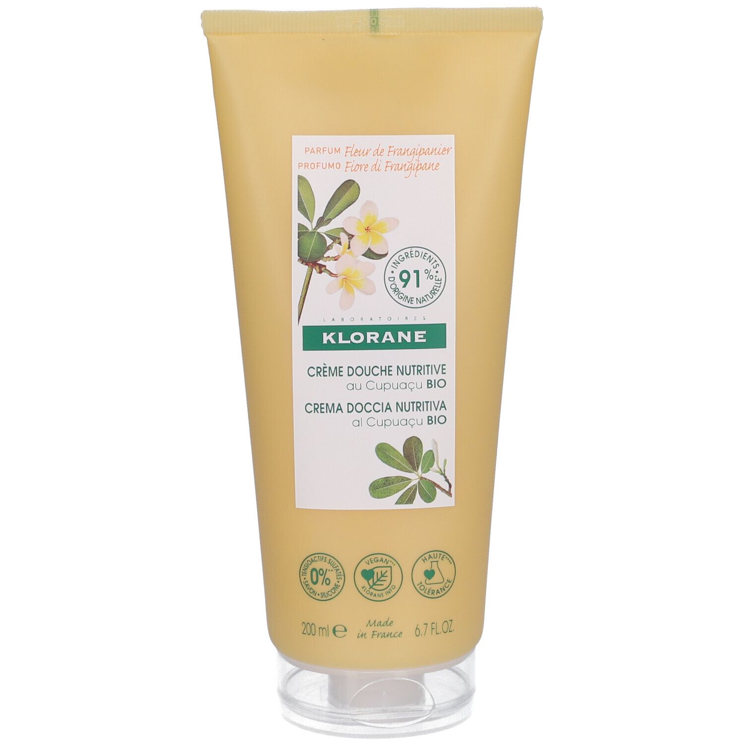 Klorane Voedende Douchecreme Cupuaçu Bio - Frangipanibloem Nieuwe Formule 200ml 200 ml Creme