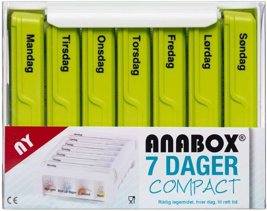 Anabox compact 7 dage grøn Medicinsk udstyr 1 stk