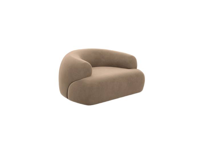 Design Loungesessel „Astoria“ mit Samtbezug Samtbezug Braun BLOOMINGLOFT Collection