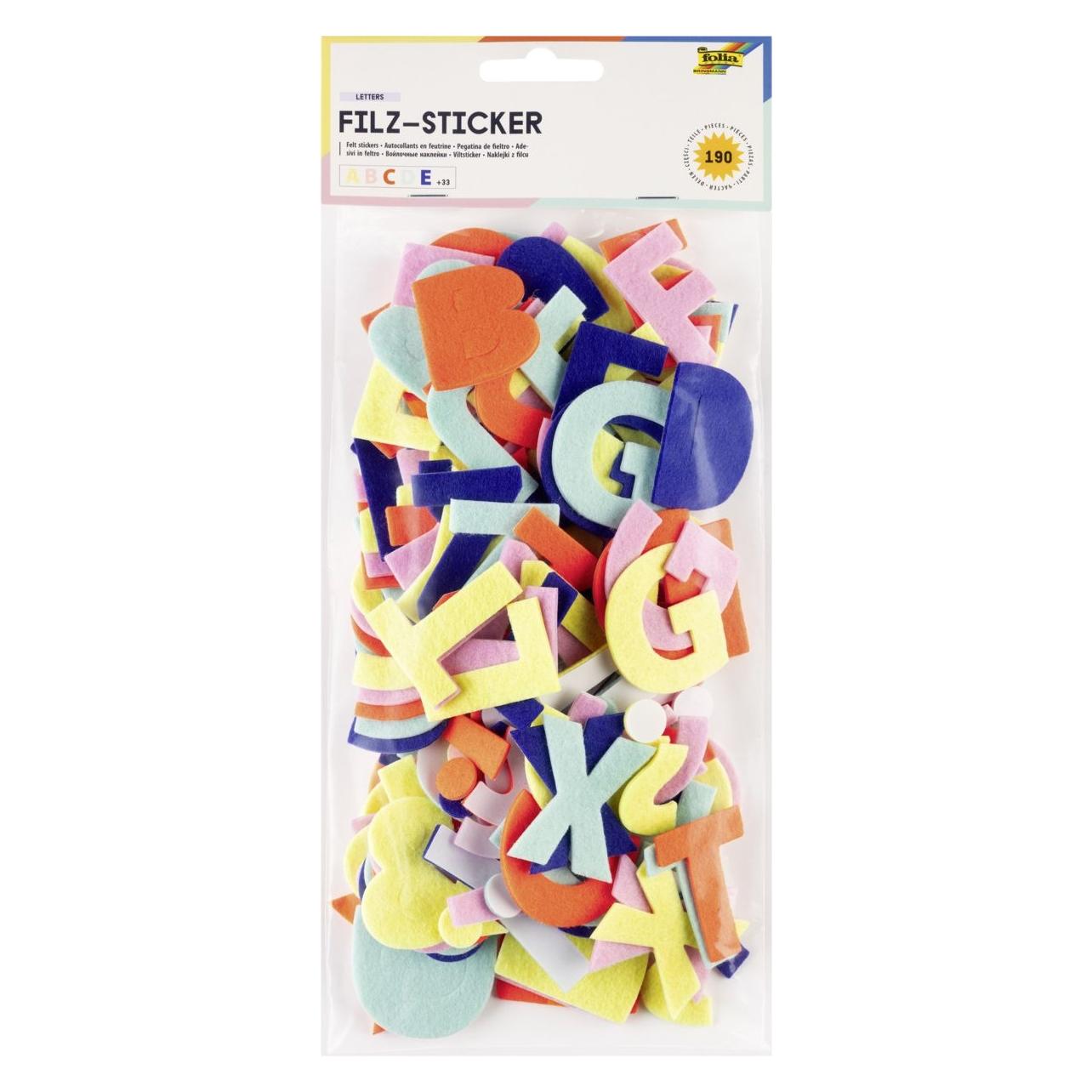 Folia Filz-Sticker Buchstaben 190 Stück (31.50 x 14 cm) (67472504)