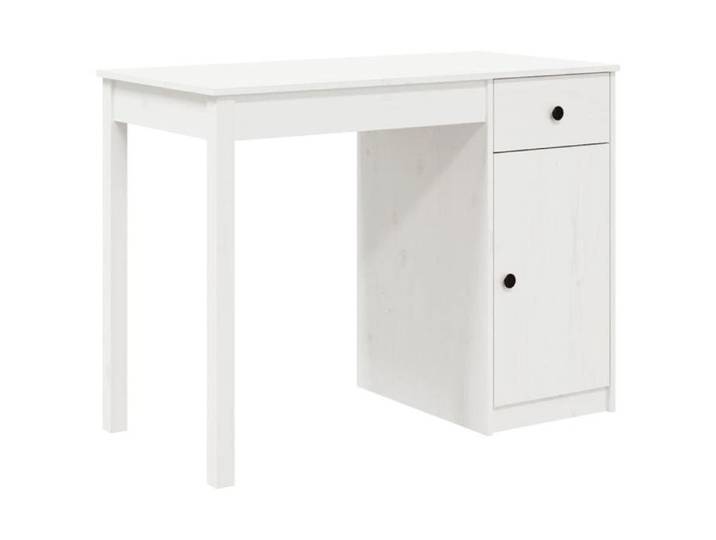 Top 2026@Bureau informatique Blanc - SWEETY® Bureau Blanc 100x50x75cm - bois massif de pin 244509