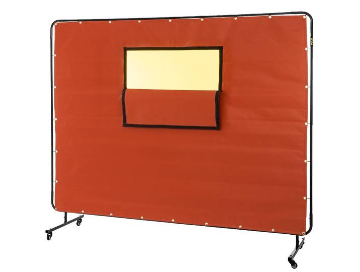 Rideau de soudage VEVOR 1\,83 m x 2\,44 m Couvertures de soudage\, tapis de soudage rouge 8 kg Couverture de protection thermique\, épaisseur 0\,5 mm Support ignifuge\, taille de fenêtre 90 cm x 38 cm Tapis de protection contre le feu pour ateliers de soudage
