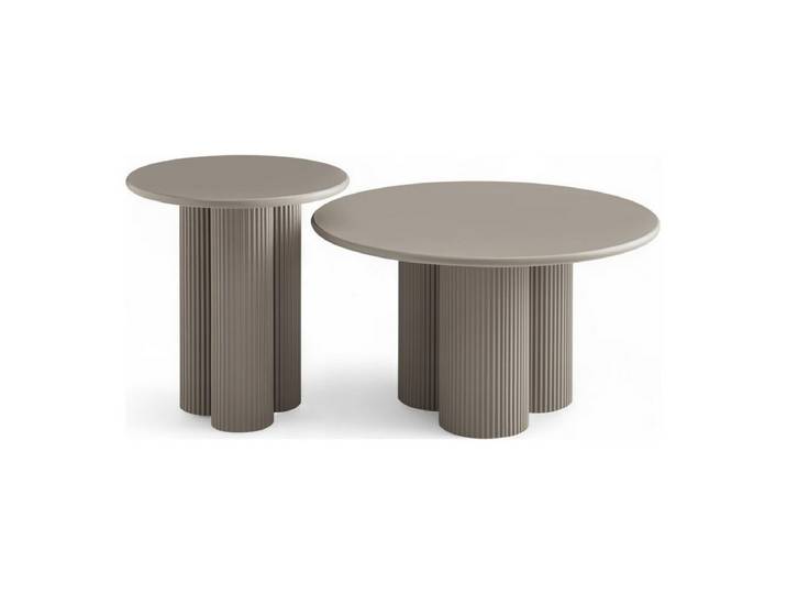 Feeling4Home Couchtisch Wolam 2er-Set Ø50/80 cm - MDF Tisch in Taupe, FSC-zertifiziert (2er-Set), Elegantes, harmonisch abgestimmtes Design