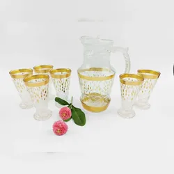Wasserkaraffe-Set mit 6 Gläser Glaskaraffe Glaskrug Glaskaraffe Glaskrug