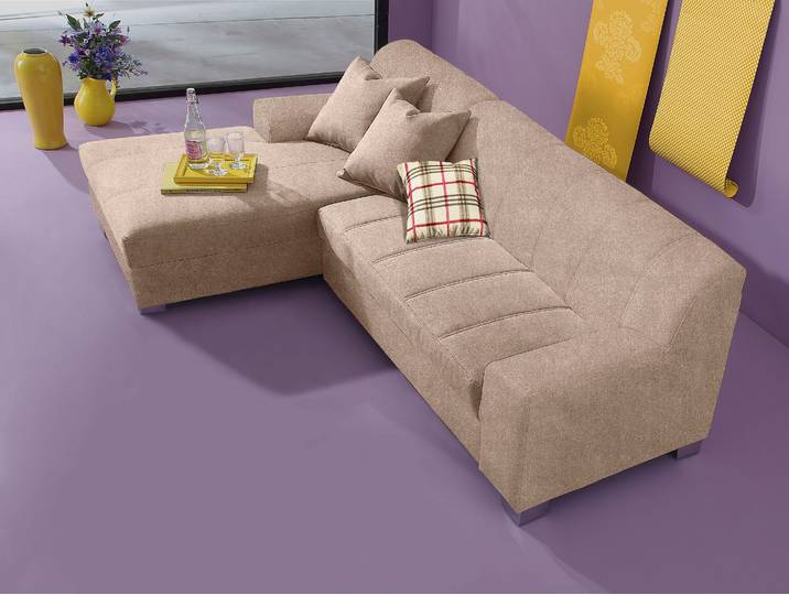 Ecksofa HOME AFFAIRE Anzio, elegant und gemütlich, Breite 239cm, L-Form , beige (natur), B:239cm H:75cm T:82cm, Sofas, Ecksofa, wahlweise mit Bettfunktion