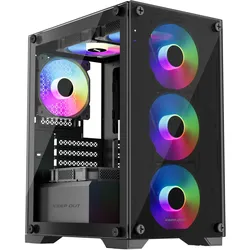 KeepOut XC-201 GLASS (ATX, ITX, mATX), PC Gehäuse, Schwarz