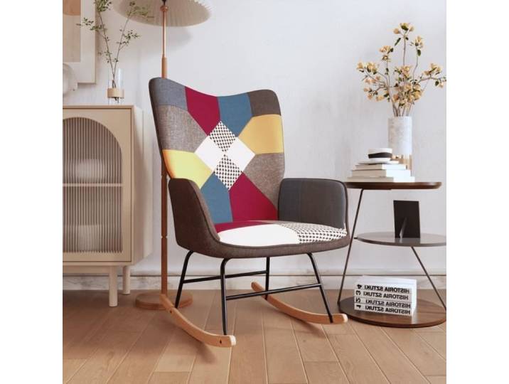 Chaise à bascule - Jill's - Patchwork Tissu - Multicolore - Relaxation - Elégance - Chic