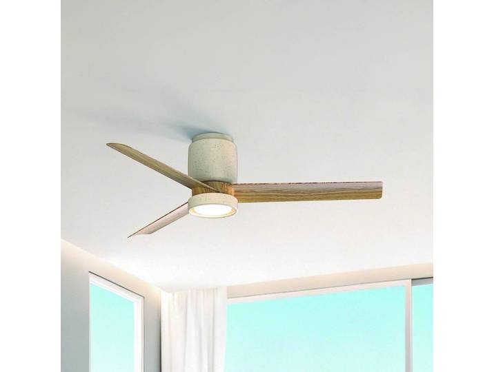 Mantra Iluminación LED-Deckenventilator Ceramica M, weiß, DC, leise, CCT dimmbar, weiß / opal, für Wohn- / Esszimmer, Metall, Modern