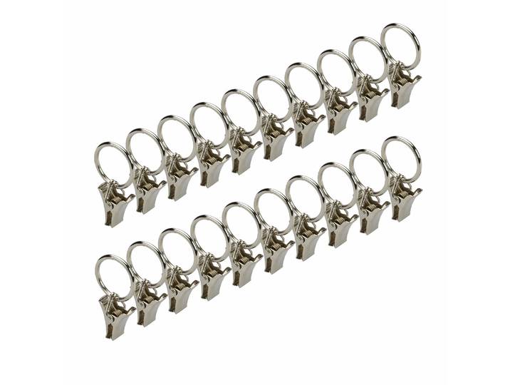 Ringklammer LIEDECO Gr. 1, grau (nickelfarben), Ø:1,8cm, Metall, Gardinenbefestigungen, Ringklammer, für Seilspanngarnitur
