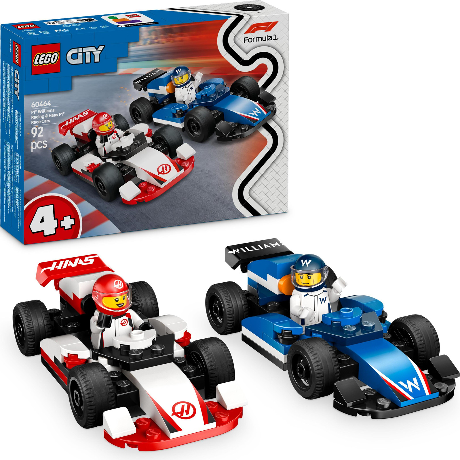 LEGO City F1-raceauto's Williams Racing en Haas F1 60464