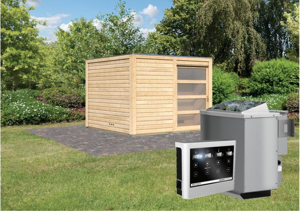 KARIBUHOLZT Sauna Cuben, 9kW Bio ext. Strg bronz.GGT 09238954