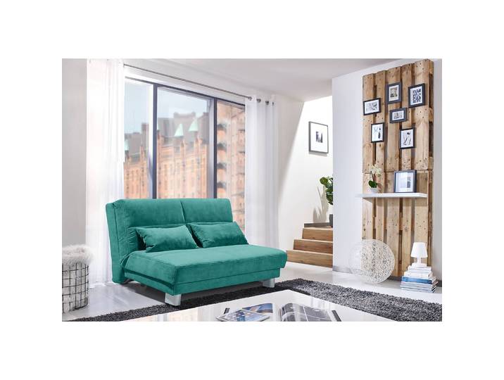 Canapé convertible Rakir Turquoise Microfibre Enza 140cm Scandi