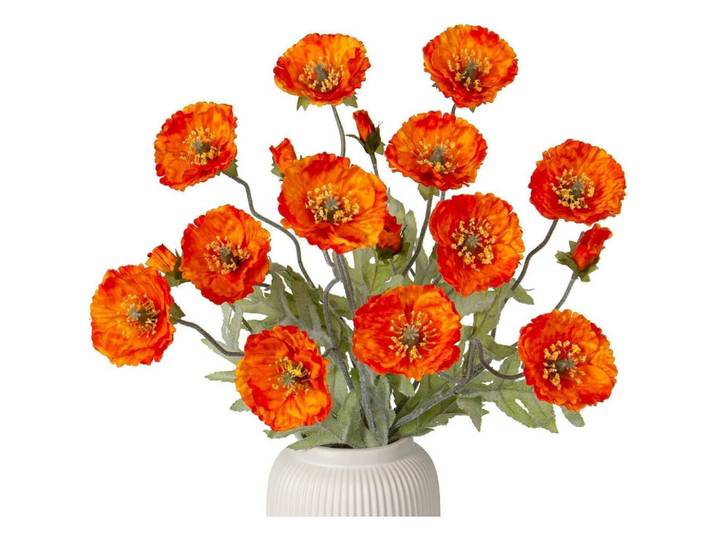 Kunstblumen 3er Set Mohnblume Orange 70 cm, 70 cm, Dekoration, Blumen & Blumentöpfe, Kunstblumen