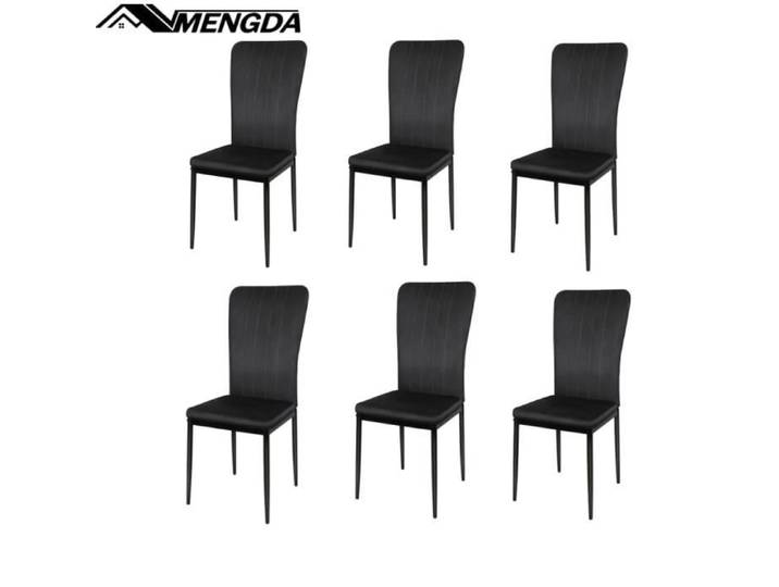 Chaises de cuisine en velours noir - MENGDA - Lot de 6 - Salle à manger - Contemporain - Design