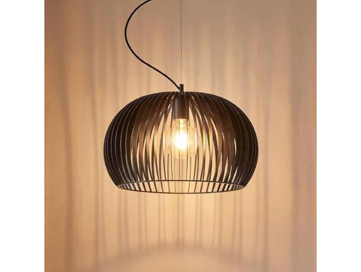 Lindby Suspension Jusra à intensité variable (Moderne) en Noir Métal e. a. pour Cuisine (1 lampe\,à E27)\, Luminaire Lampe Plafond Plafonnier Suspendue