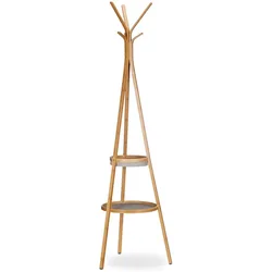 Relaxdays, Garderobe + Kleiderstange, Bambus