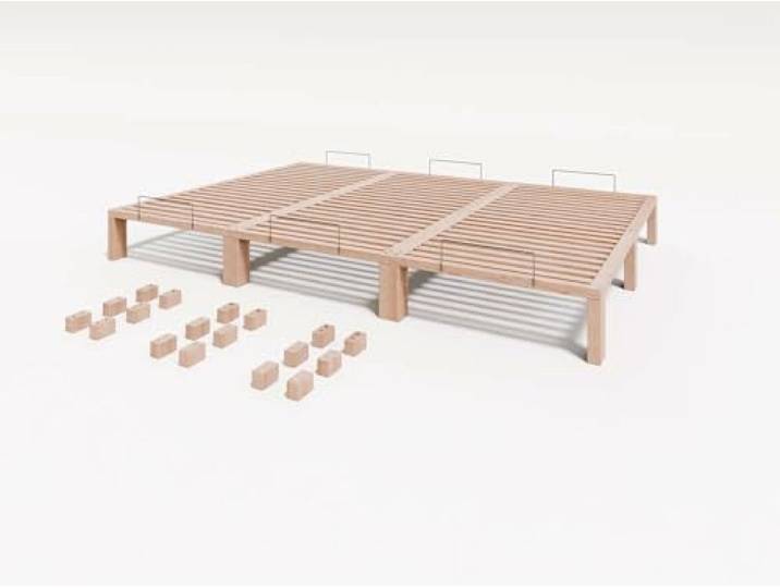 Gigapur G56 Co-Sleepingbett (270x200 cm) - Bodenbett aus massiver Kiefer