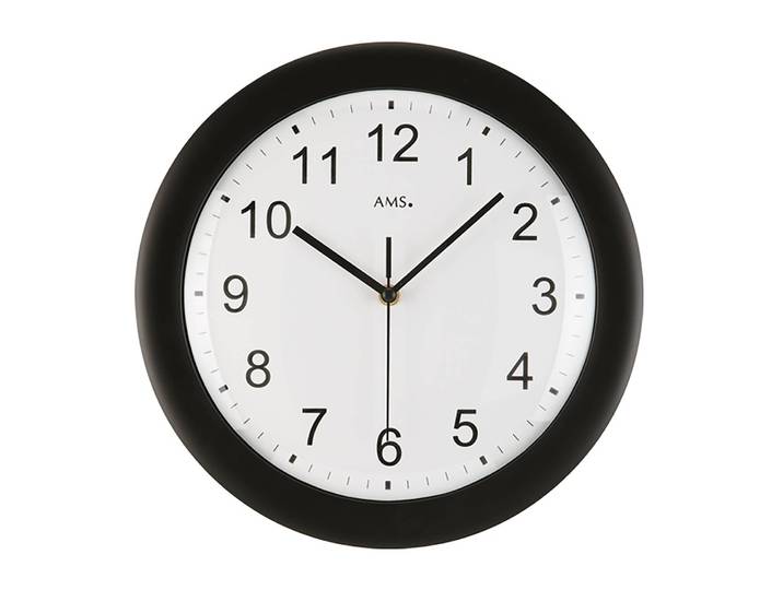 Horloge murale Vandel Matière plastique Ø 30cm Noir/Blanc/Noir