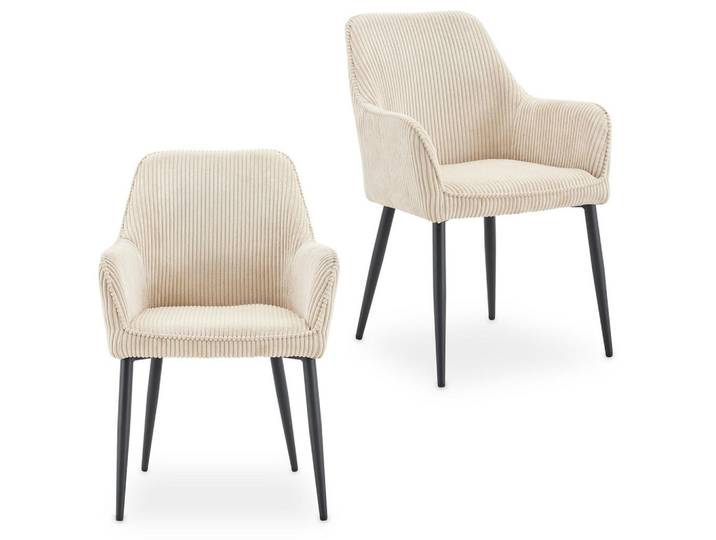 Idimex Esszimmerstühle Verona 2er-Set beige, Beige, Mode, 59x85x63 cm, Esszimmer, Stühle